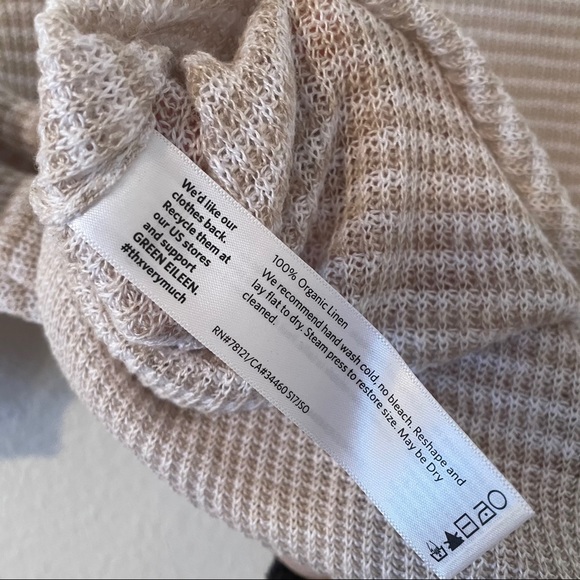 Eileen Fisher Organic Linen Knit Stripe Top XS - Picture 9 of 9